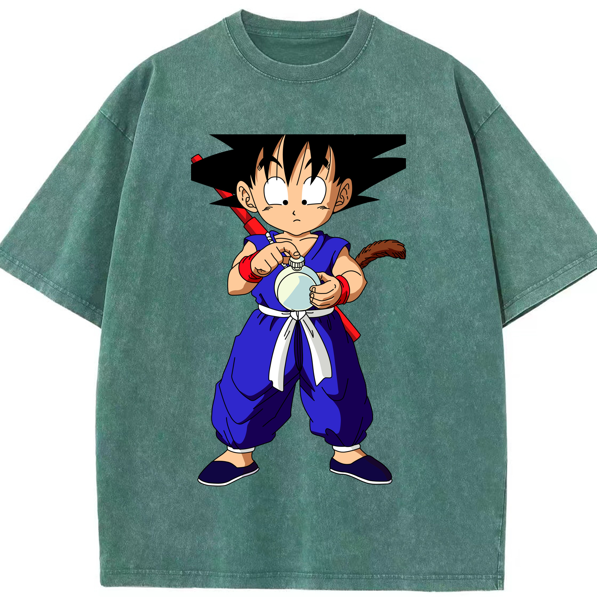 （画像用） ドラゴンボール 孫悟空（そん ごくう）Son Goku カカロット DRAGON BALL Kakarotto 綿100% ヴィンテージ風 半袖Tシャツ（フロントプリント）